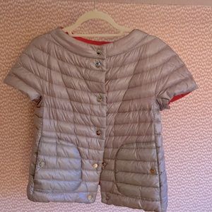 Herno Light Reversible Gray/Orange Quilted Short-Sleeve Puffer Jacket